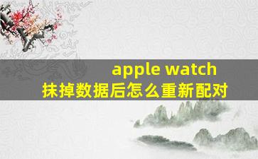 apple watch抹掉数据后怎么重新配对